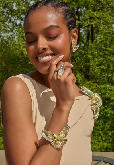HEIDI DAUS®"Dreaming of Peace" Crystal Dove Button Earrings