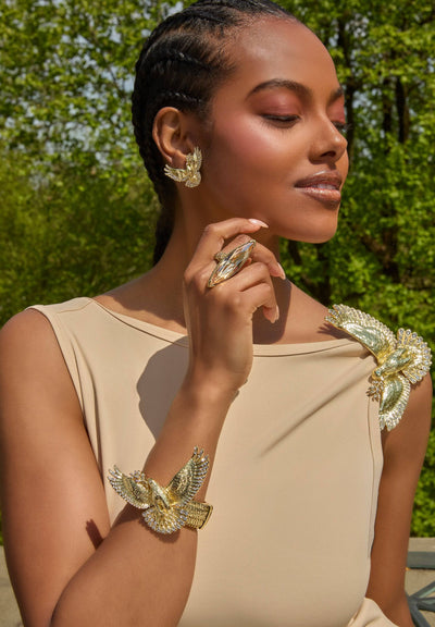 HEIDI DAUS®"Dreaming of Peace" Crystal Dove Button Earrings