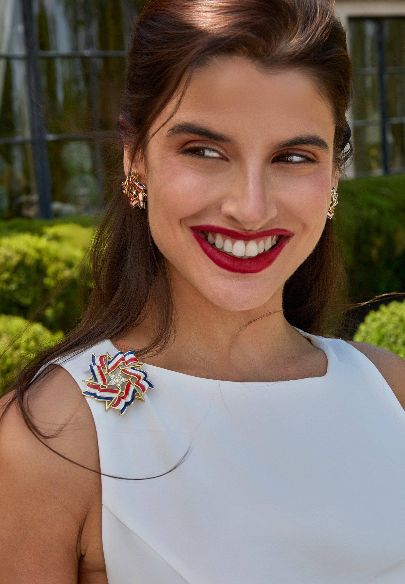 HEIDI DAUS®"Live Free & Sparkle" Crystal & Enamel  Button Earrings