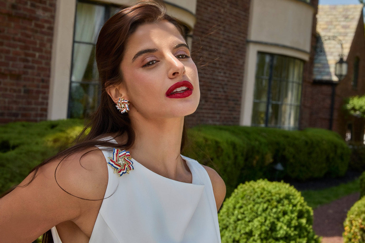 HEIDI DAUS®"Live Free & Sparkle" Crystal & Enamel  Button Earrings