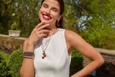 HEIDI DAUS®"Just Cheer-ific" Crystal & Enamel Cherry Earrings