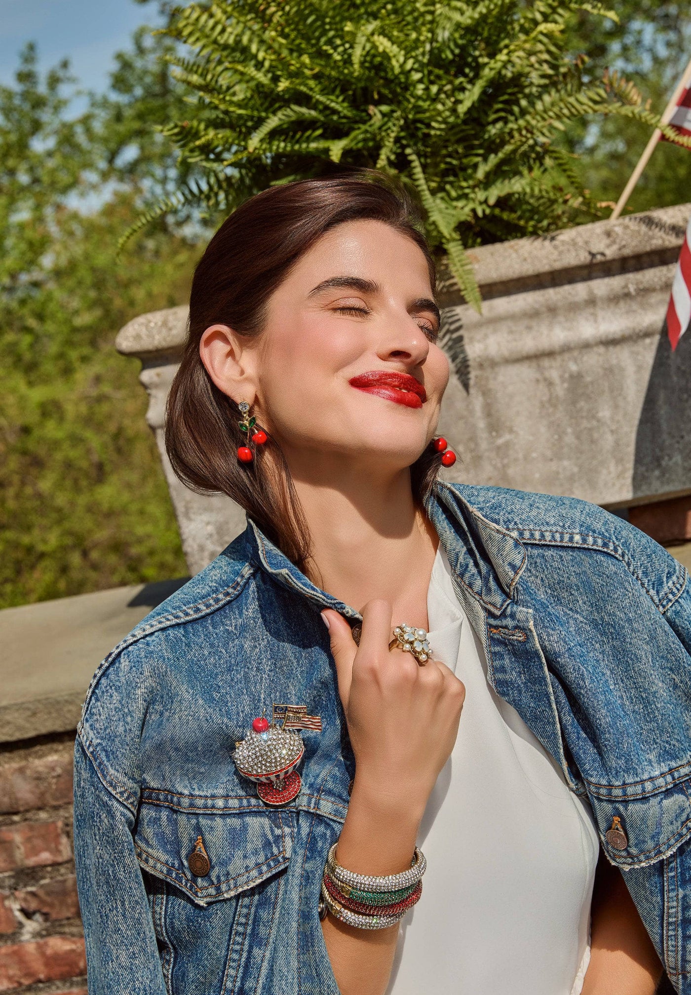 HEIDI DAUS® "Independence Parfait" Crystal & Enamel Patriotic Pin HEIDI DAUS®