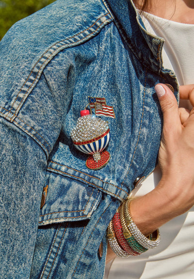 HEIDI DAUS® "Independence Parfait" Crystal & Enamel Patriotic Pin HEIDI DAUS®