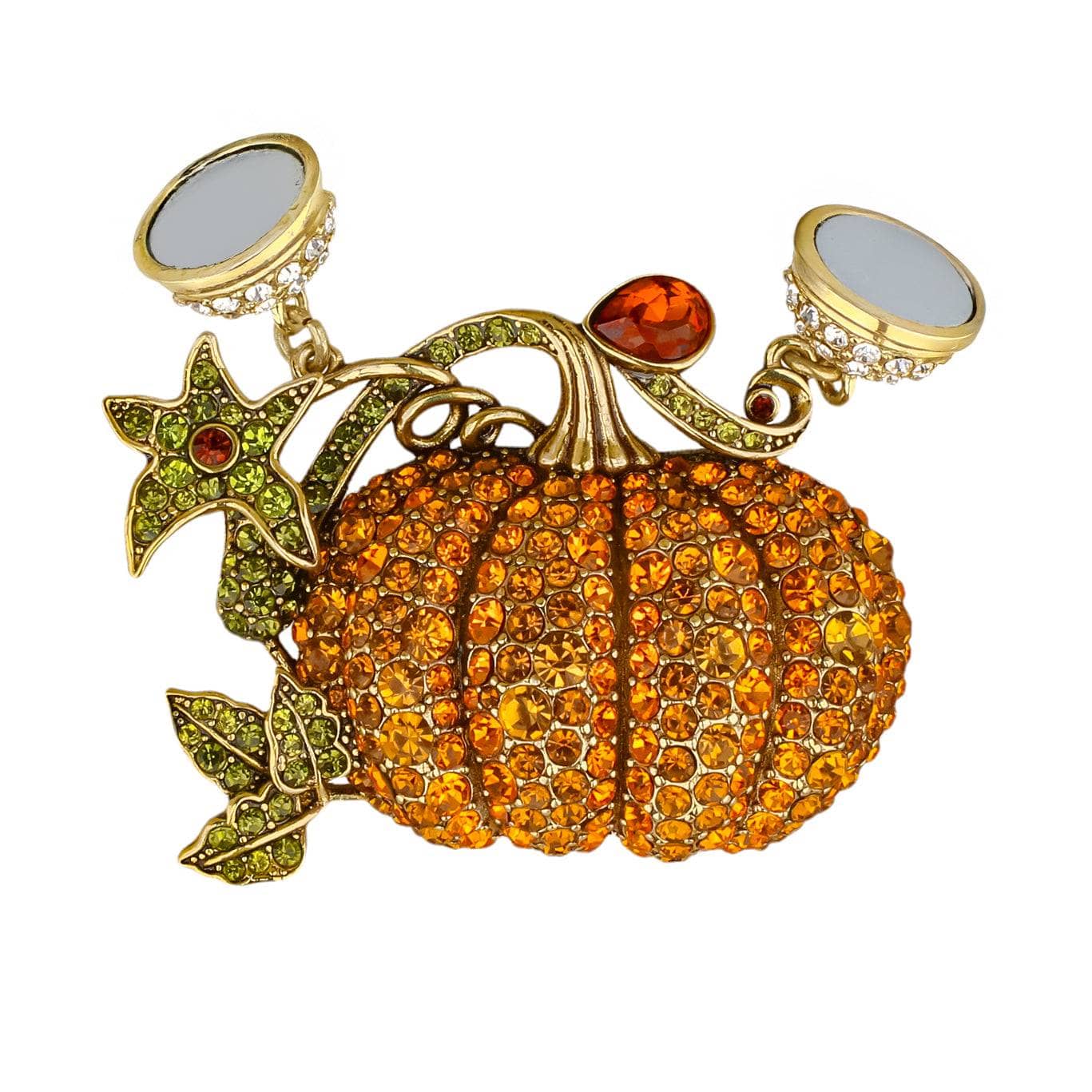 Heidi Daus® “Oh My Gourd” Crystal Magnetic Pumpkin Pendant – Fall & Thanksgiving Jewelry