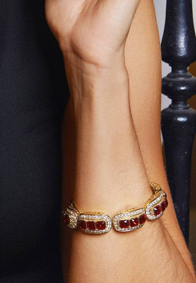 HEIDI DAUS®"Posh Classic" Crystal Art Deco Layout Bracelet