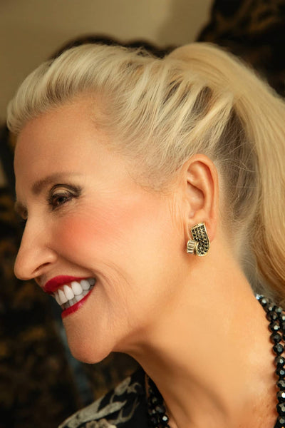 HEIDI DAUS® "Guilty Pleasure" Crystal Art Deco Button Earrings