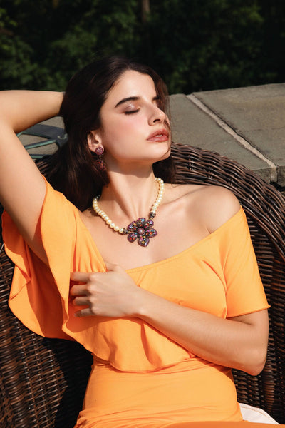 HEIDI DAUS®"Equinox Blossom" Beaded Crystal Floral Necklace