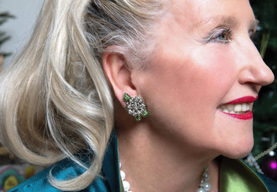 Heidi Daus®"Late Bloomer" Crystal Button Flower Earring