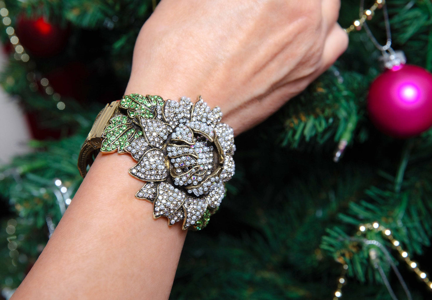 HEIDI DAUS®"Late Bloomer" Beaded Crystal Flower Bracelet