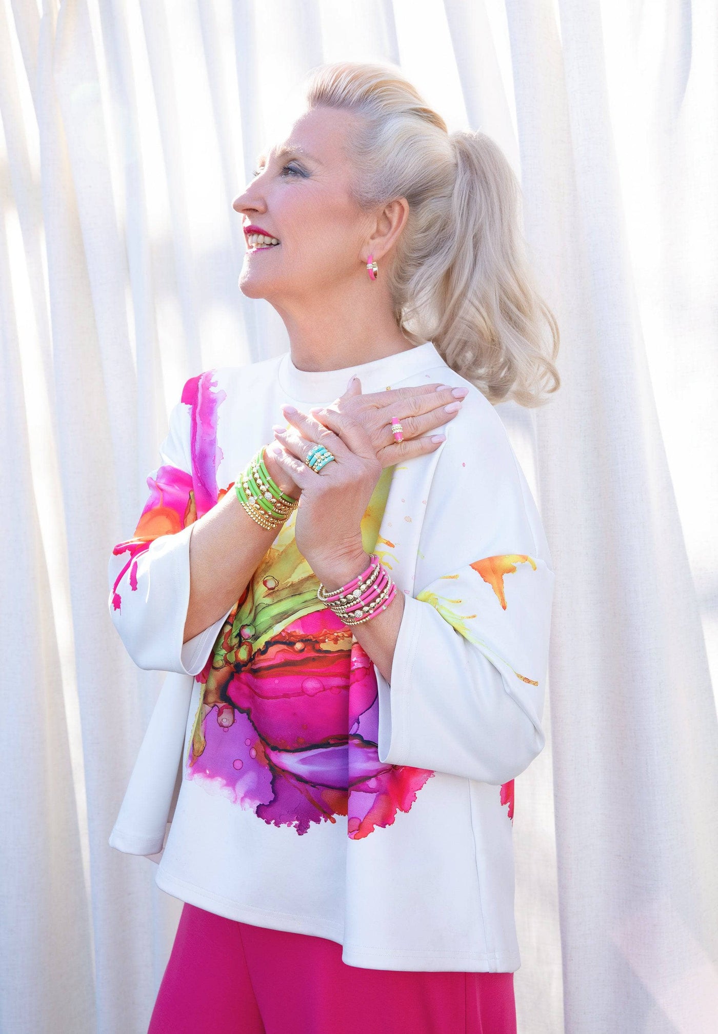 Heidi Daus®"Slim Pickens" Crystal & Enamel Hoop Earrings