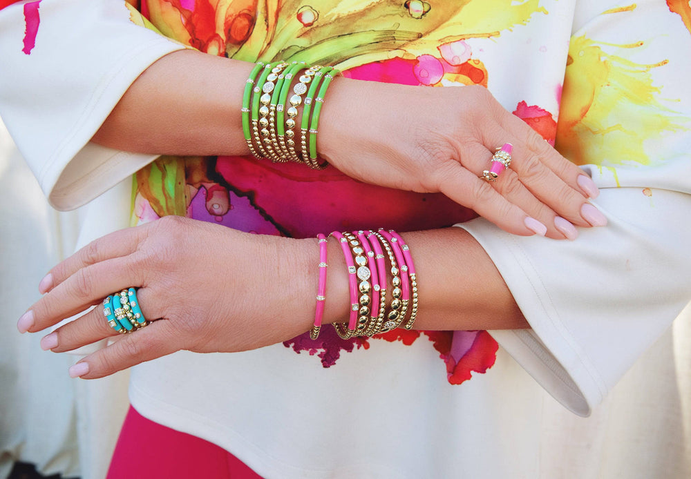 Heidi Daus®"Slim Pickens" Crystal & Enamel 8 Piece Bracelet Set HEIDI DAUS®