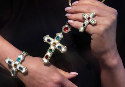 HEIDI DAUS®"Pure Heaven" Crystal & Enamel Chain Cross Necklace