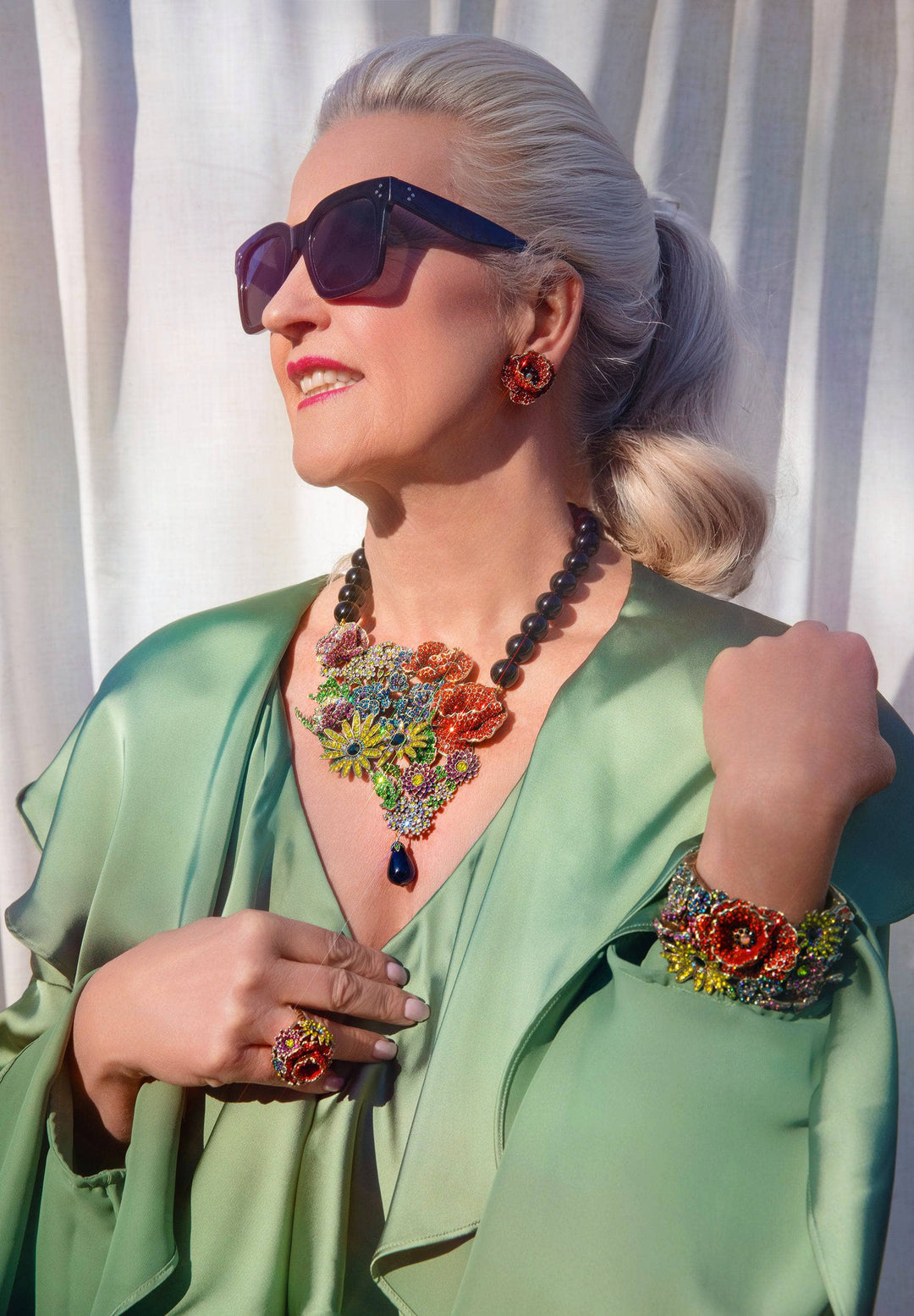 Heidi Daus®"Wildflower Garden" Beaded Crystal Floral Necklace HEIDI DAUS®