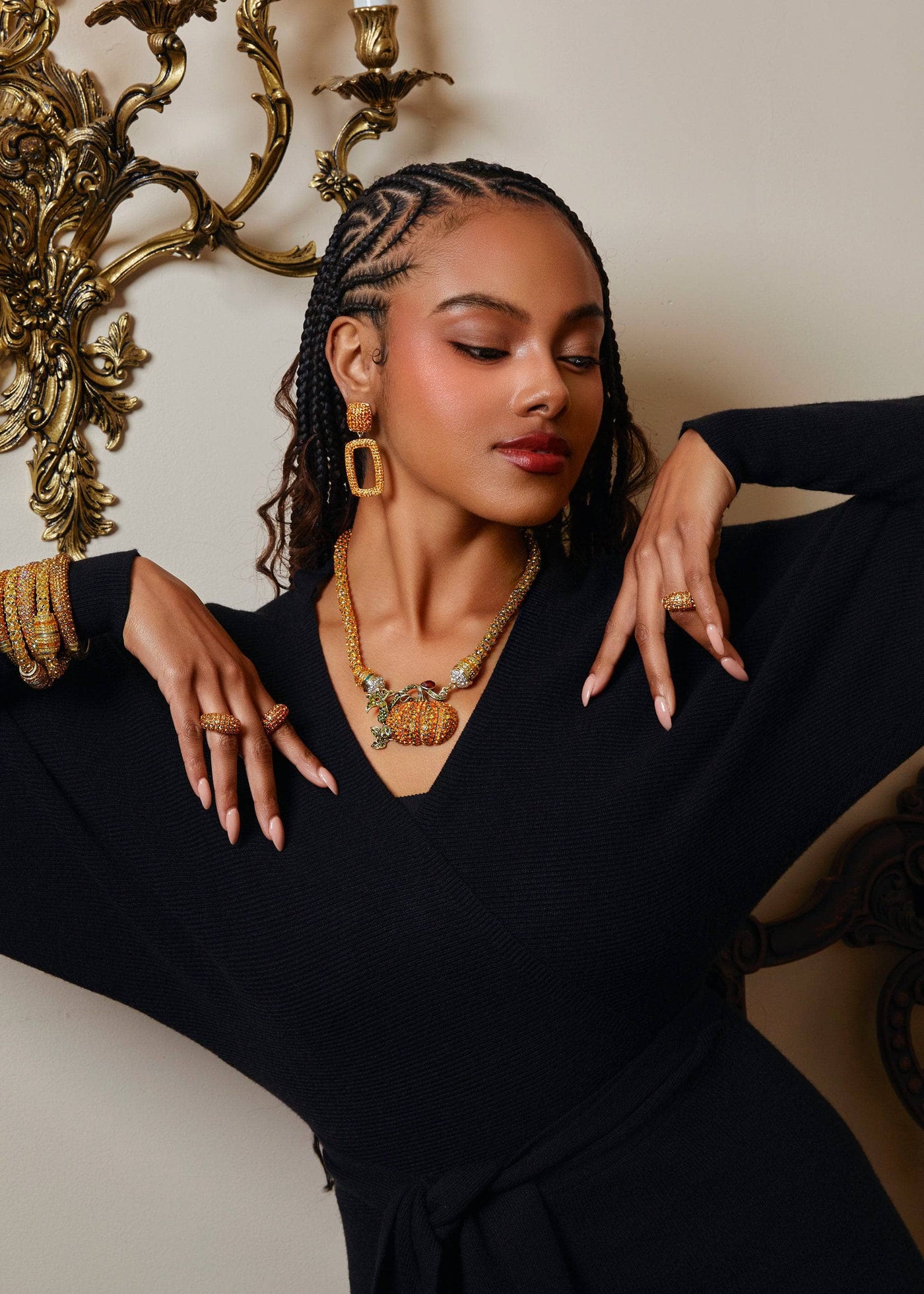 Heidi Daus® “Oh My Gourd” Crystal Magnetic Pumpkin Pendant – Fall & Thanksgiving Jewelry