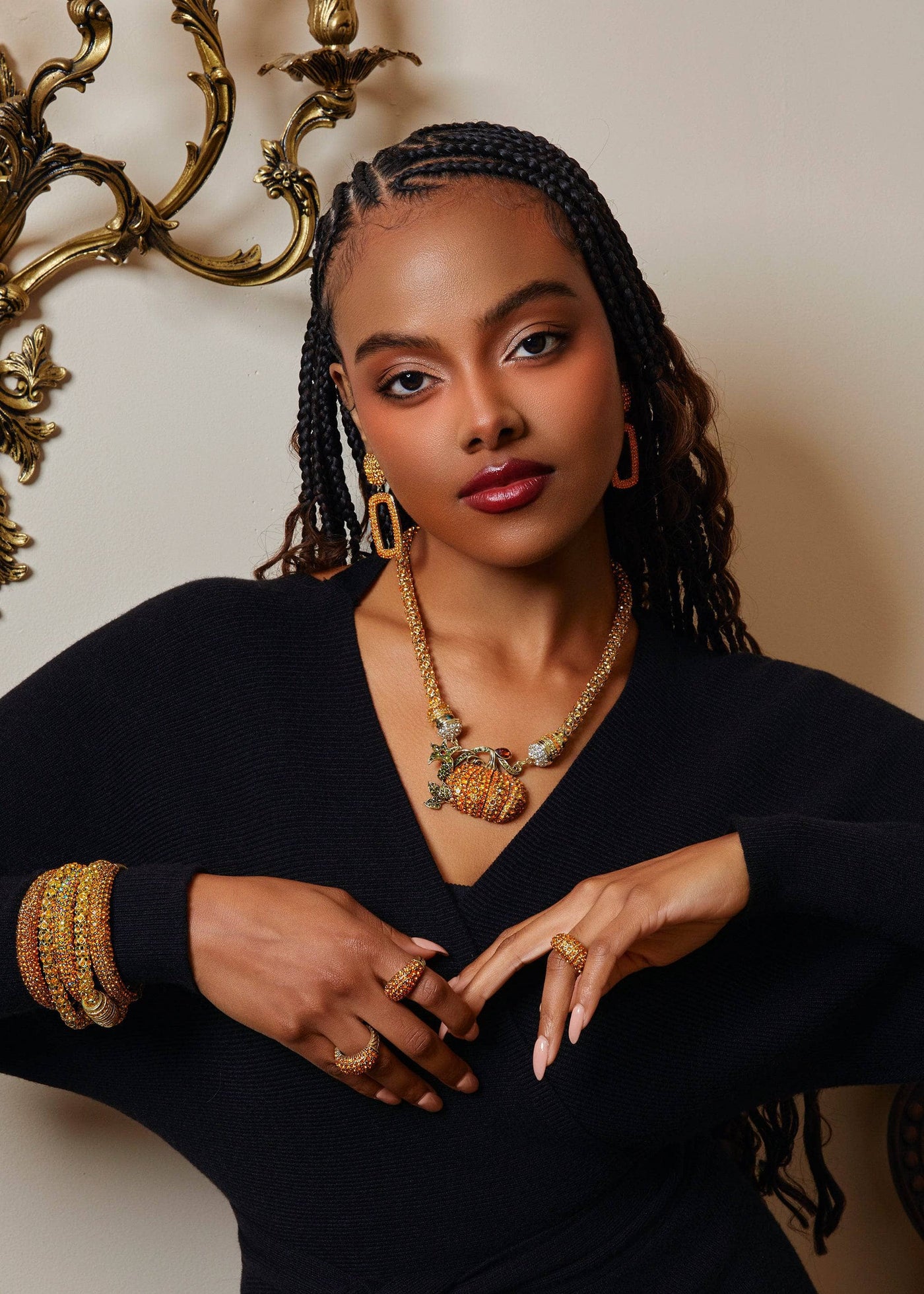 Heidi Daus® “Oh My Gourd” Crystal Magnetic Pumpkin Pendant – Fall & Thanksgiving Jewelry