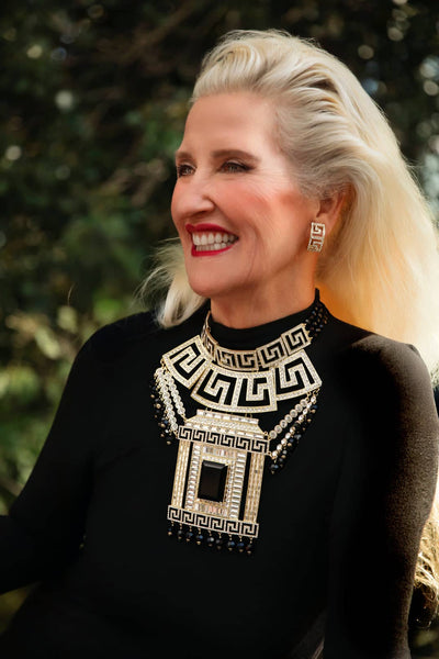 HEIDI DAUS®"Fabulous Greek Key" Beaded Crystal Statement Necklace