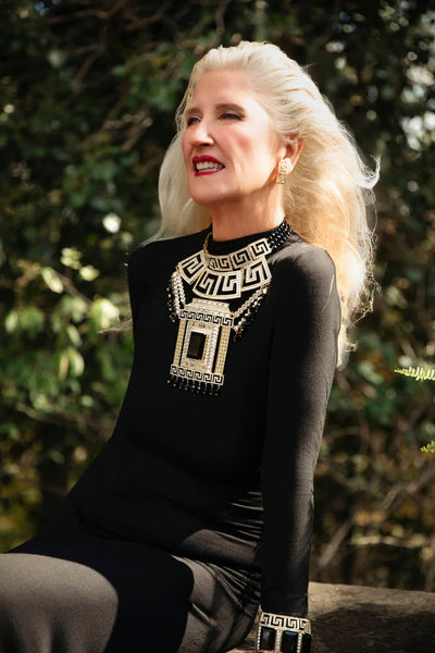 HEIDI DAUS®"Fabulous Greek Key" Beaded Crystal Statement Necklace