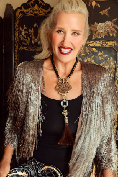 HEIDI DAUS® "Carved Artistry" Crystal Chinoiserie Tassel Necklace