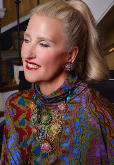 HEIDI DAUS®"Solaris" Crystal Floral Button Earrings