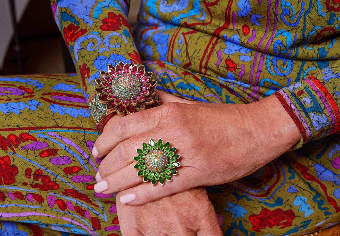 HEIDI DAUS®"Solaris" Crystal Floral Ring