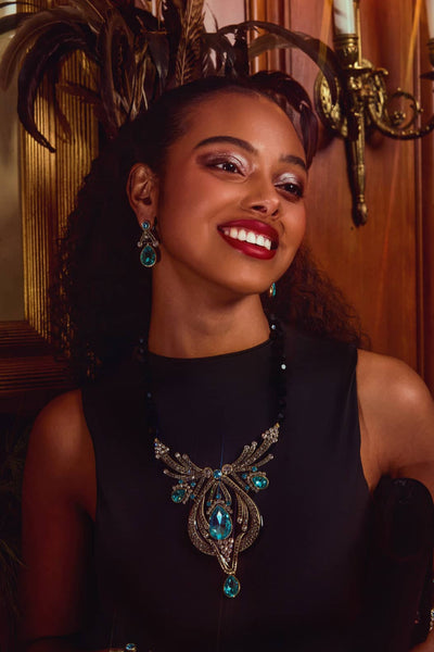 Heidi Daus® "Draped In Deco" Crystal Art Deco Statement Necklace