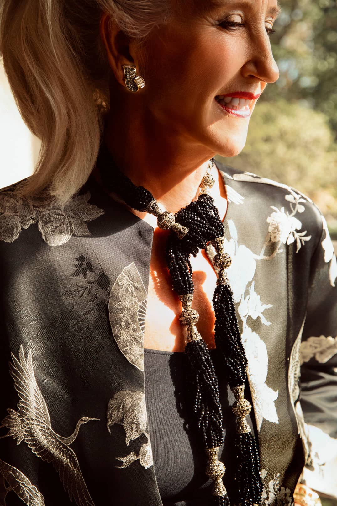 HEIDI DAUS® “Wrapped in Elegance” Grande Art Deco Crystal Tassel Lariat Necklace