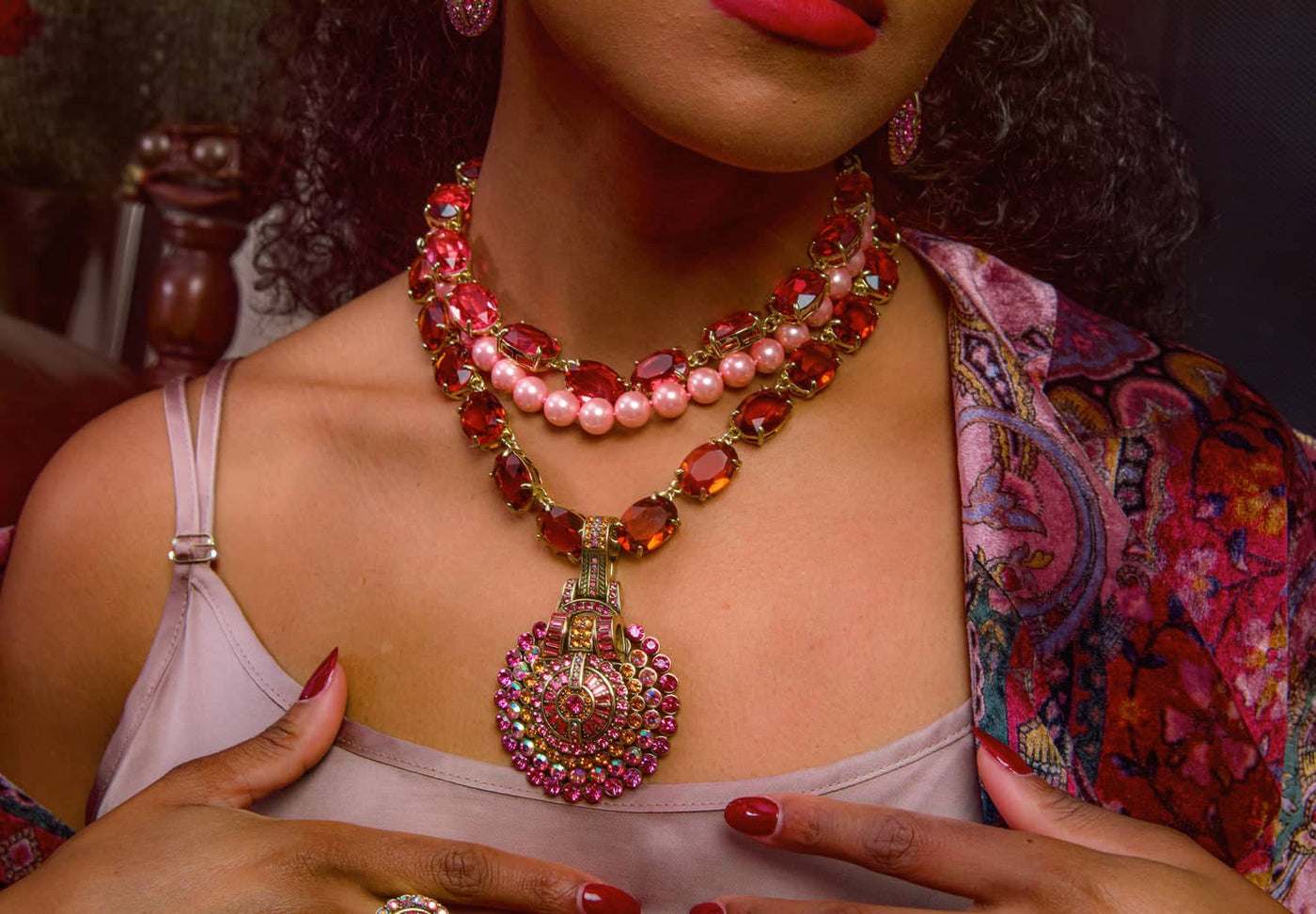 HEIDI DAUS® "Guilty Pleasure" Crystal Art Deco Enhancer Necklace