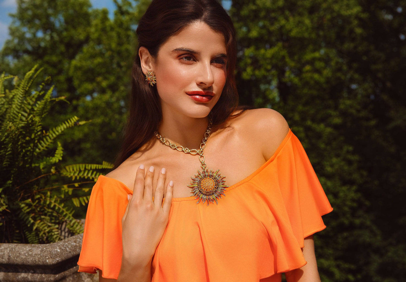 Heidi Daus®"Sun Queen" Crystal Button Sun Earring