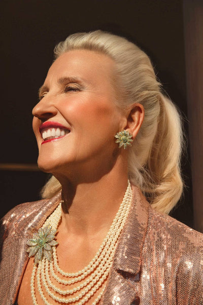 Heidi Daus®"Holiday Wishes" Floral Holiday Button Earrings