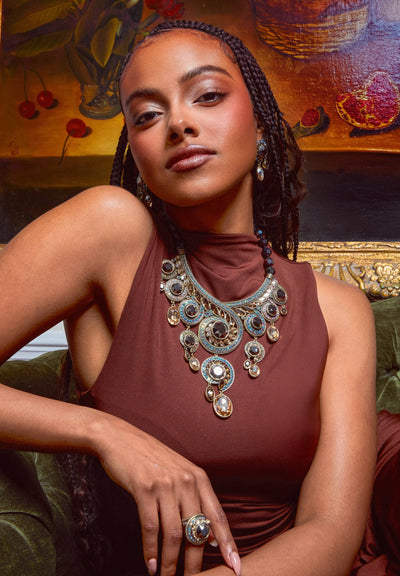 HEIDI DAUS®"Swirl Happy" Art Deco Statement Necklace