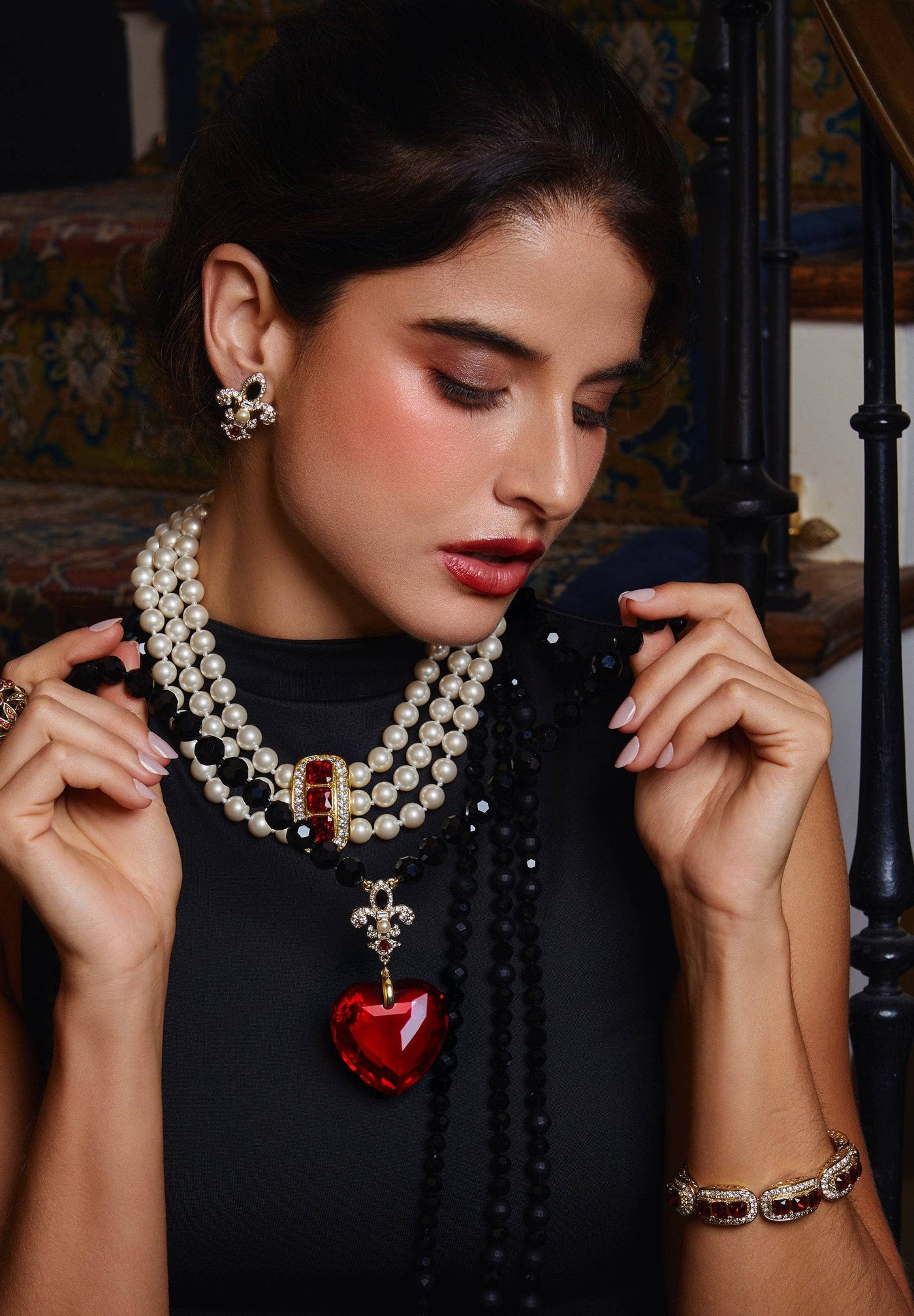 HEIDI DAUS®"Posh Classic" Beaded Crystal Art Deco Necklace