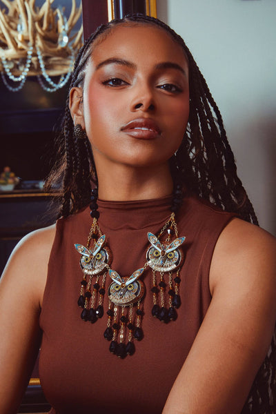 HEIDI DAUS® "It’s Owl Or Nothing" Crystal Owl Statement Necklace