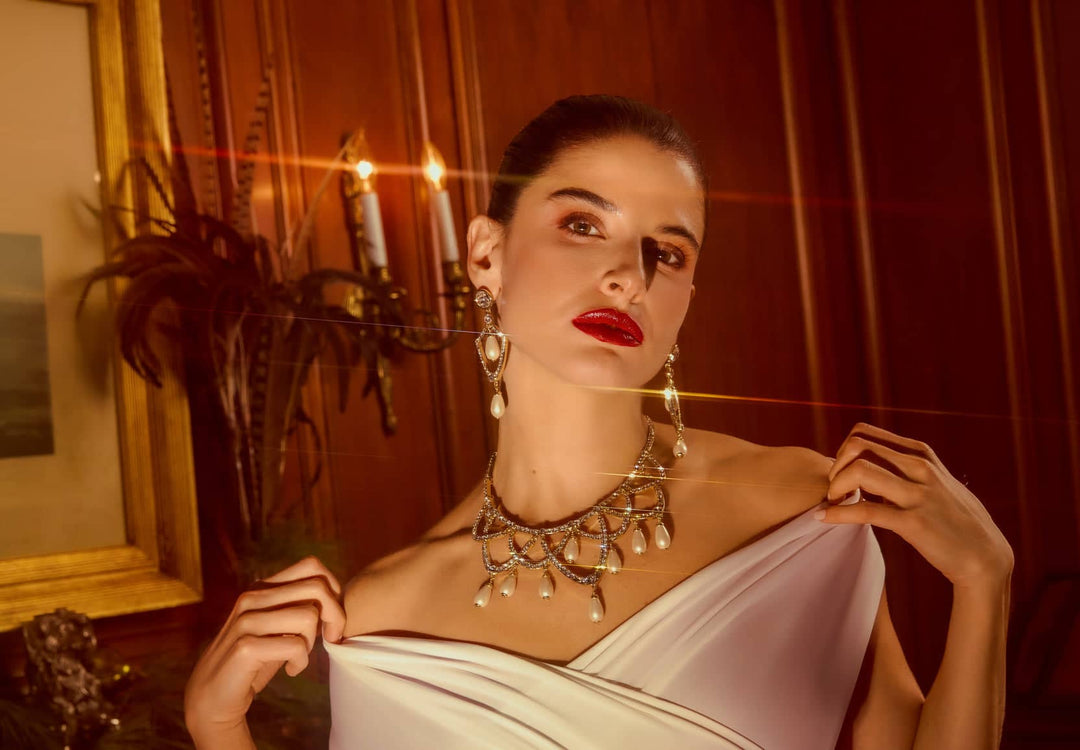 HEIDI DAUS Opulent Era Crystal Chandelier Regency Earrings Blushed Rose