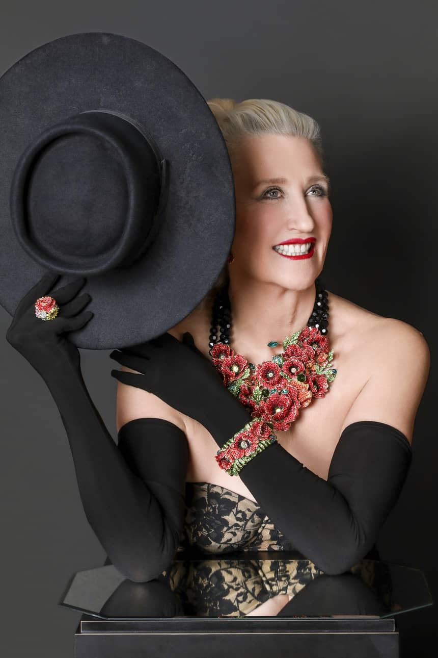 HEIDI DAUS® "Empress of the Bloom" Crystal Poppy Statement Bracelet