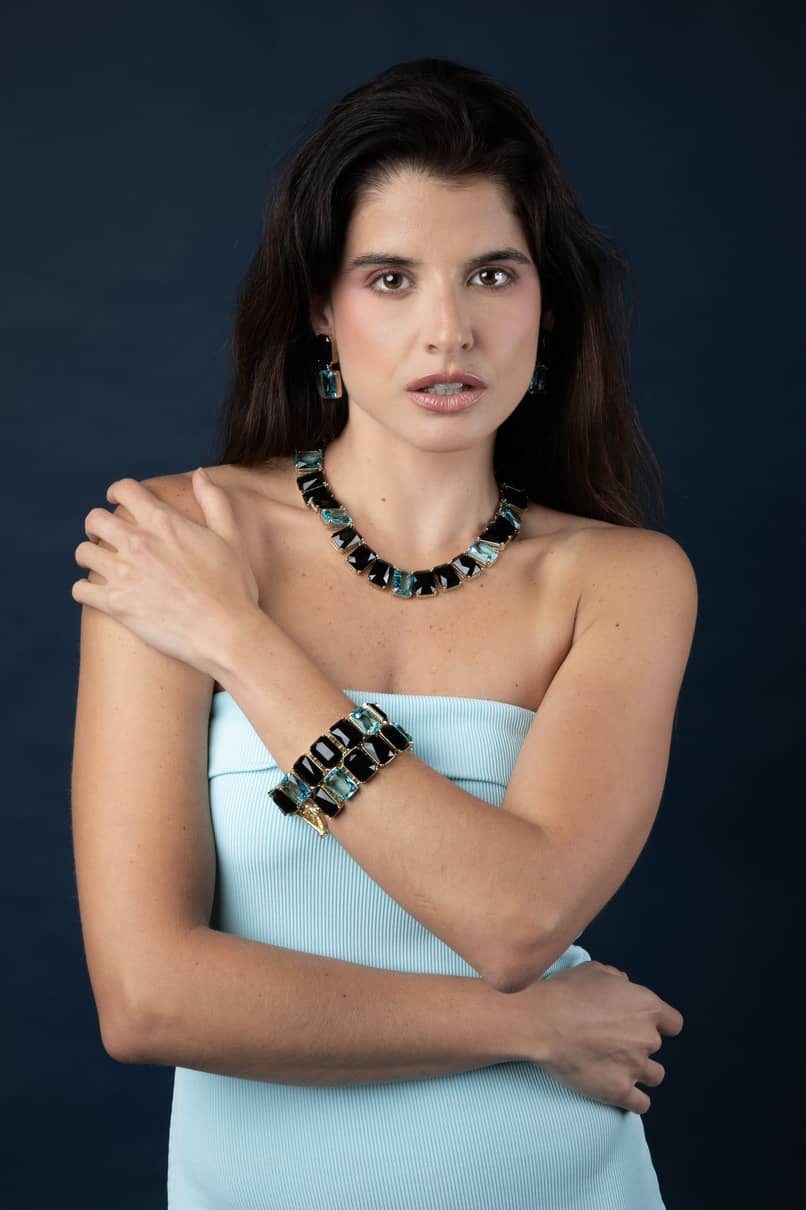 HEIDI DAUS® “French Riviera” Crystal & French Resin Art Deco Link Brac
