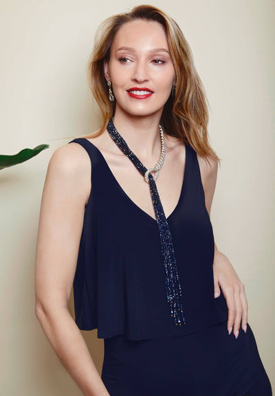 Heidi Daus®"Sleek & Sophisticated" Crystal & Beaded Necklace