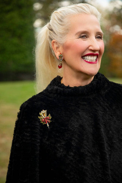 Heidi Daus® "Christmas Lantern" Crystal Holiday Lantern Pin/Brooch