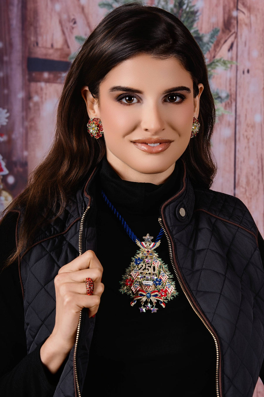 Heidi Daus® "Liberty & Light" 250th Patriotic Christmas Tree Brooch