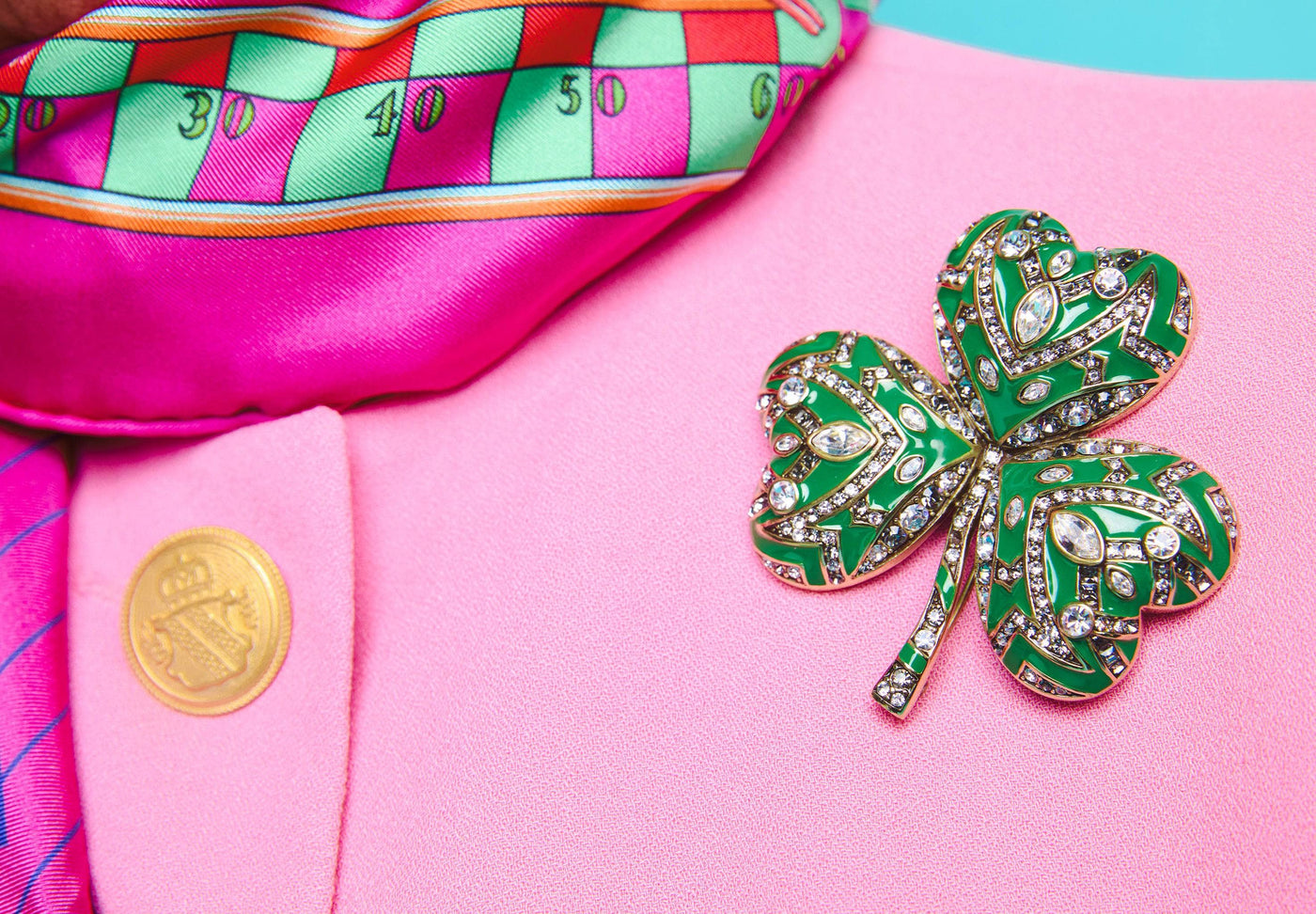 HEIDI DAUS®"Fancy Shamrock" Crystal & Enamel Clover Pin