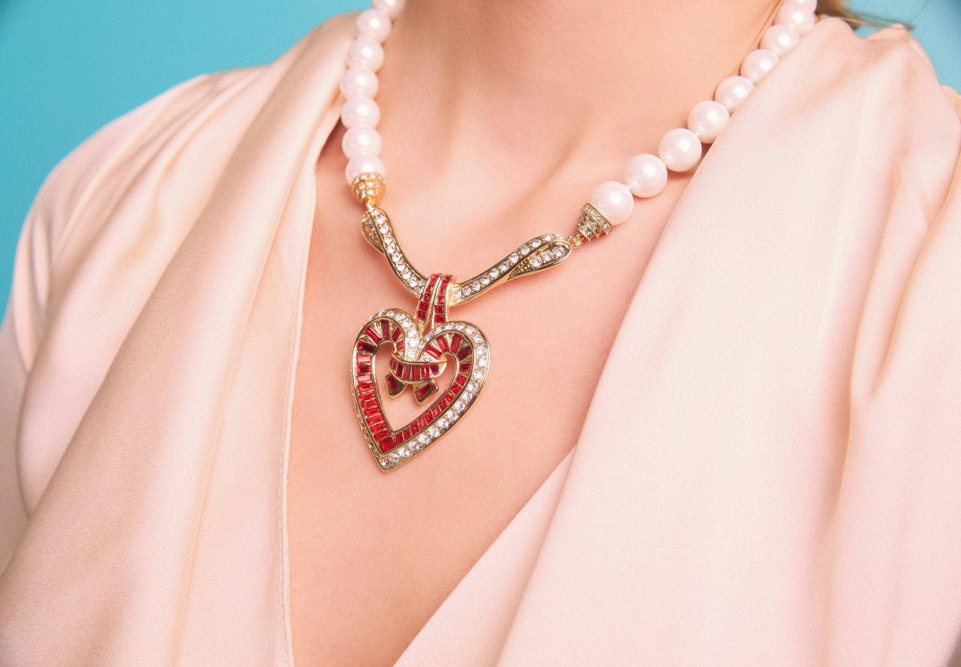 HEIDI DAUS®"Be Mine" Beaded Crystal Heart Necklace