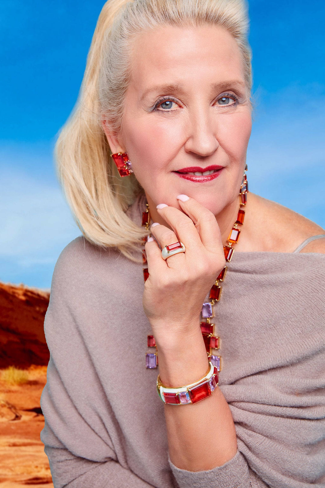 HEIDI DAUS®"Painted Desert" Crystal &amp; Enamel Deco Bracelet HEIDI DAUS®