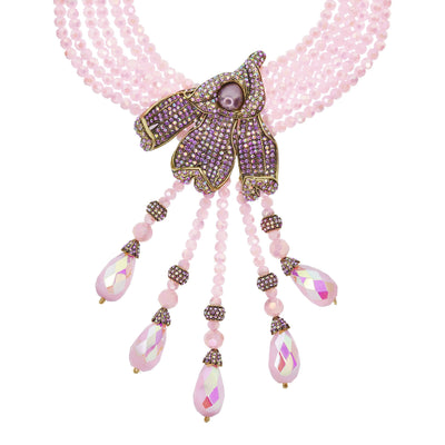 Heidi Daus®"Captivating Calla Lily" Beaded Crystal Floral Necklace