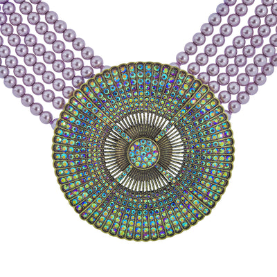 HEIDI DAUS®"Belgian Disc" Beaded Crystal Deco Necklace