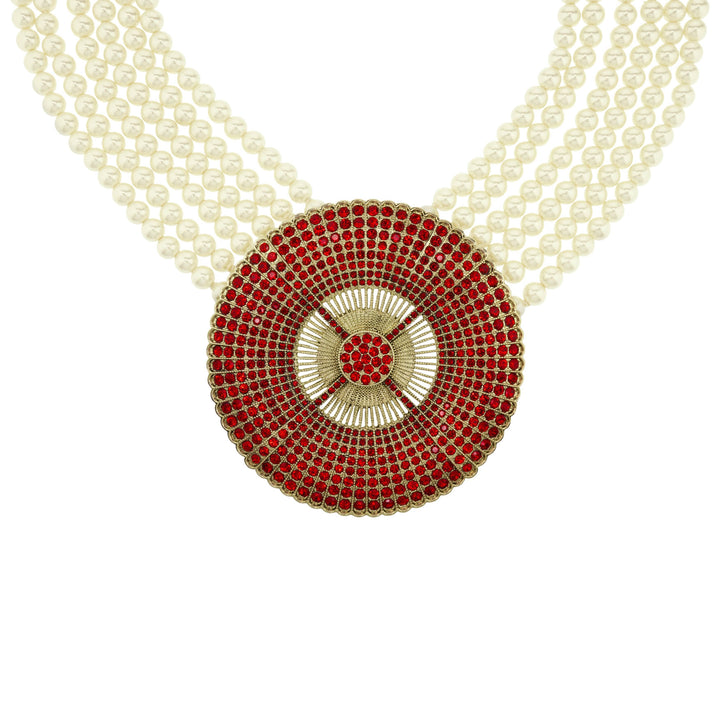 HEIDI DAUS®"Belgian Disc" Beaded Crystal Deco Necklace HEIDI DAUS®