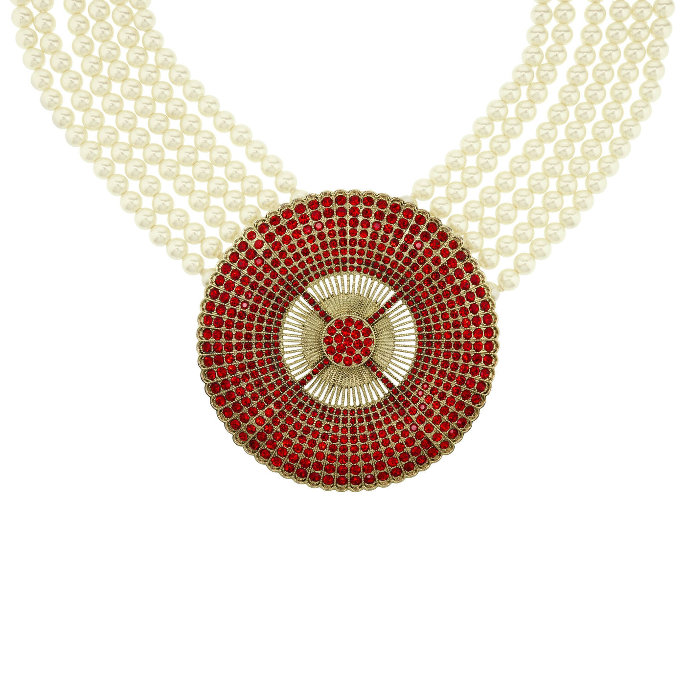 HEIDI DAUS®"Belgian Disc" Beaded Crystal Deco Necklace