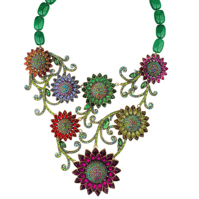 HEIDI DAUS®"Solaris" Beaded Crystal Floral Statement Necklace