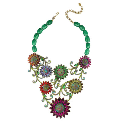 HEIDI DAUS®"Solaris" Beaded Crystal Floral Statement Necklace