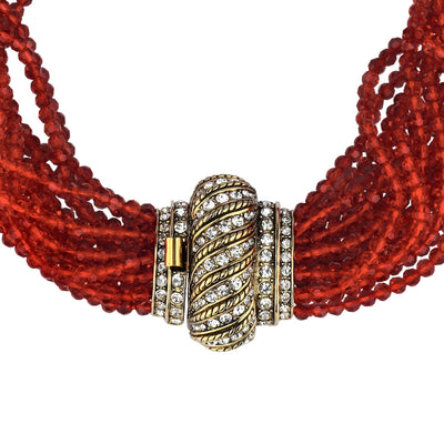 HEIDI DAUS® "Beaded Opulence" Multi-Strand Art Deco Choker Statement Necklace