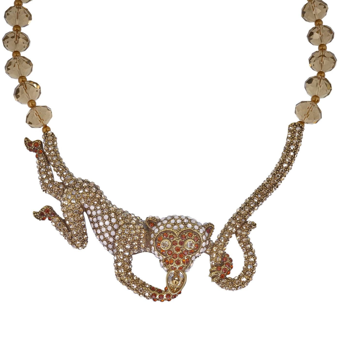 HEIDI DAUS®"No More Monkey Business" Beaded Crystal Monkey Necklace