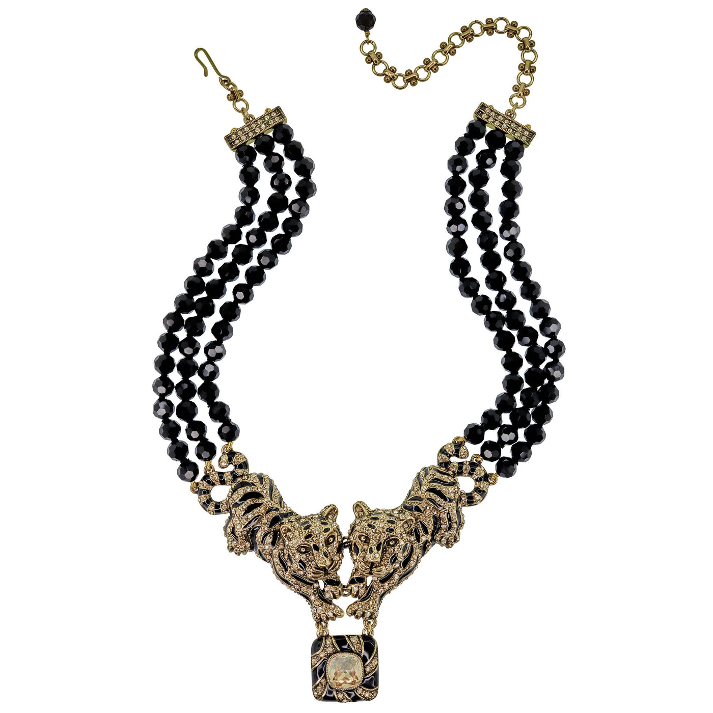 HEIDI DAUS®"Tempting Tigress" Beaded Crystal Tiger Necklace